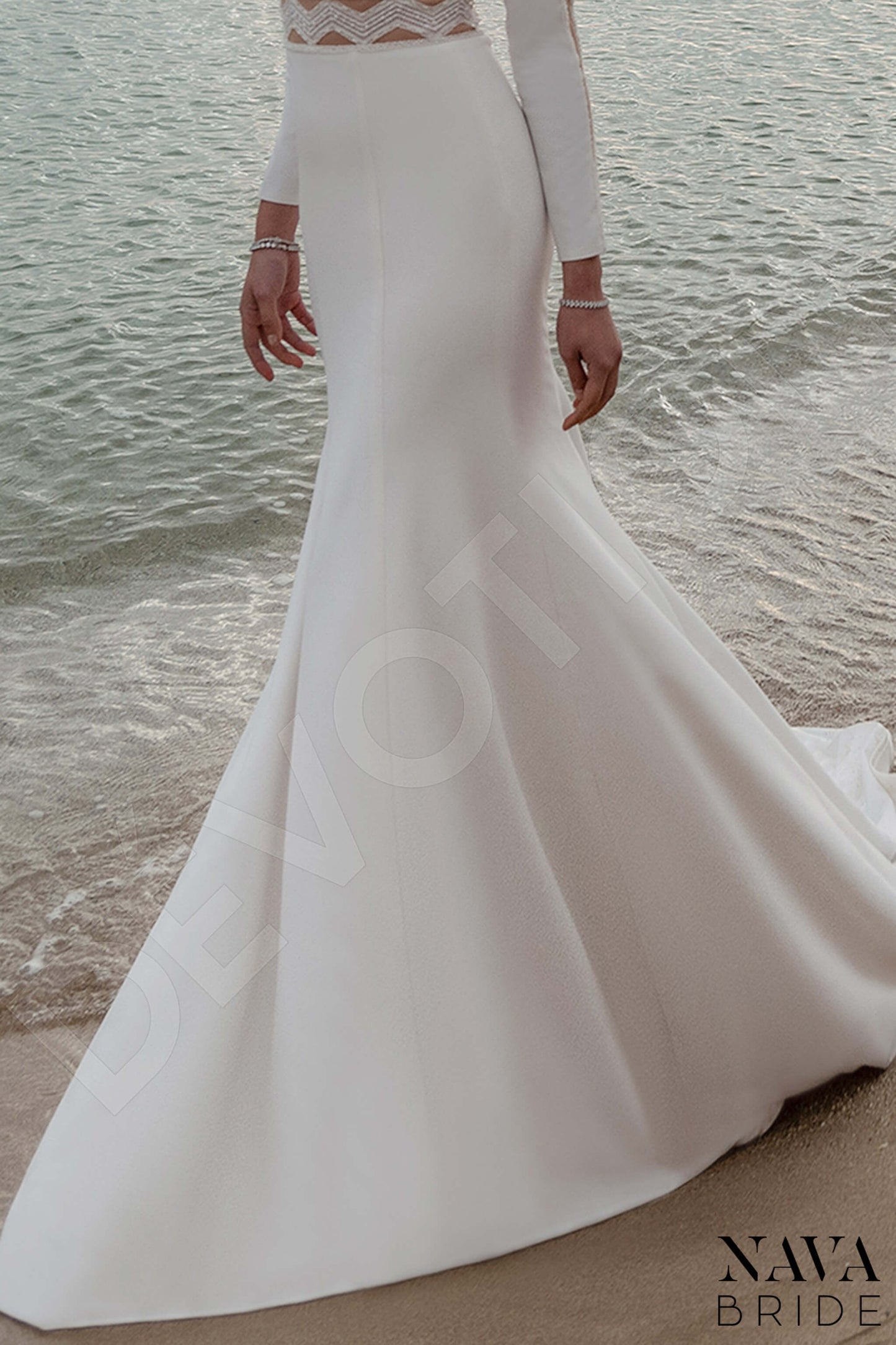 Brielle Open back Trumpet/Mermaid Long sleeve Wedding Dress 5