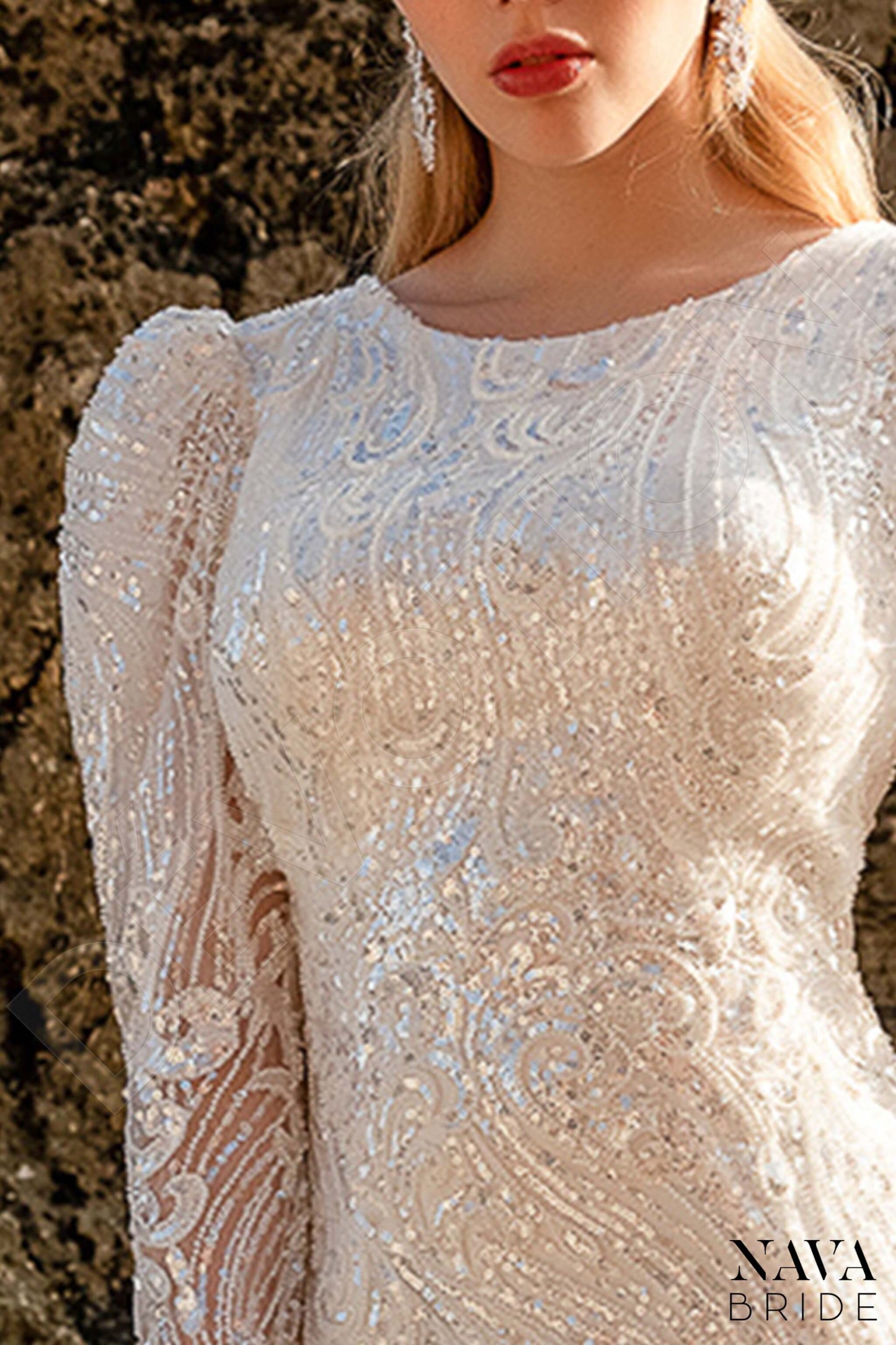 Elenisa Open back Trumpet/Mermaid Long sleeve Wedding Dress 7