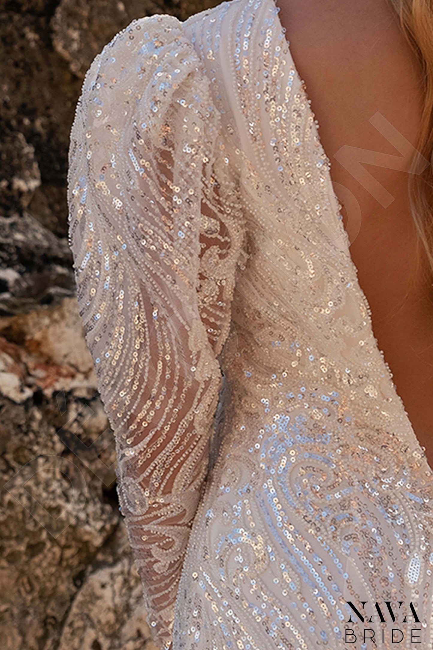 Elenisa Open back Trumpet/Mermaid Long sleeve Wedding Dress 5