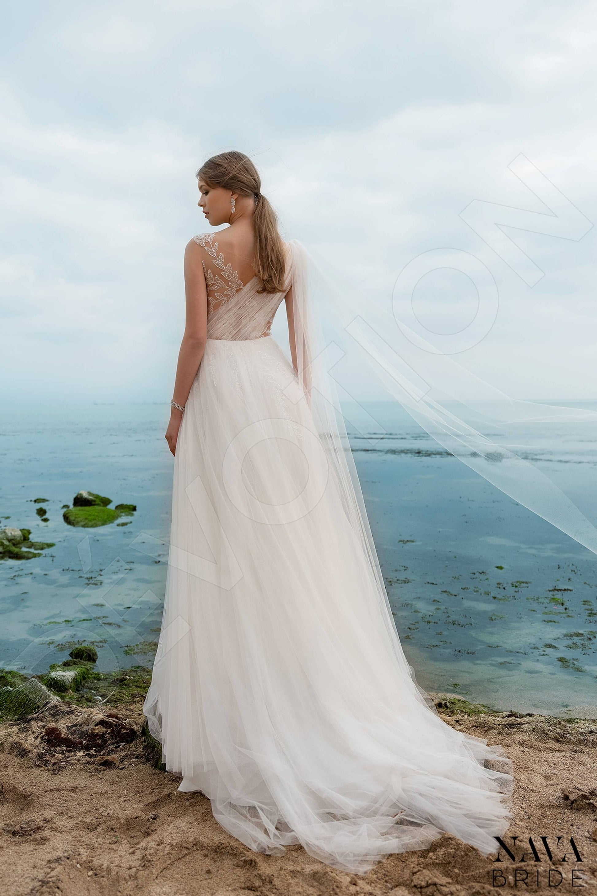 Kaylee A-line Illusion Milk Wedding dress