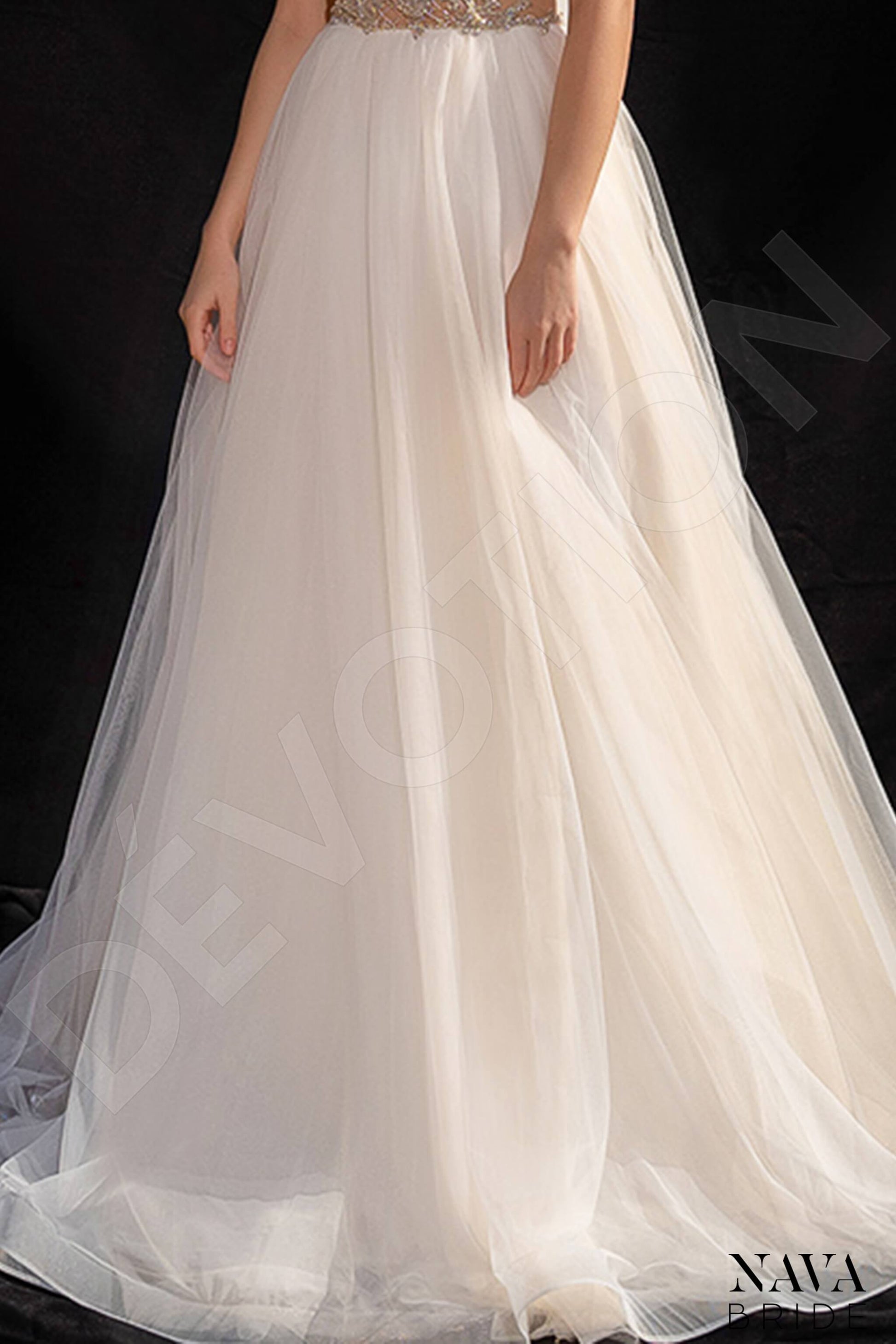 Loretta A-line V-neck Milk Wedding dress