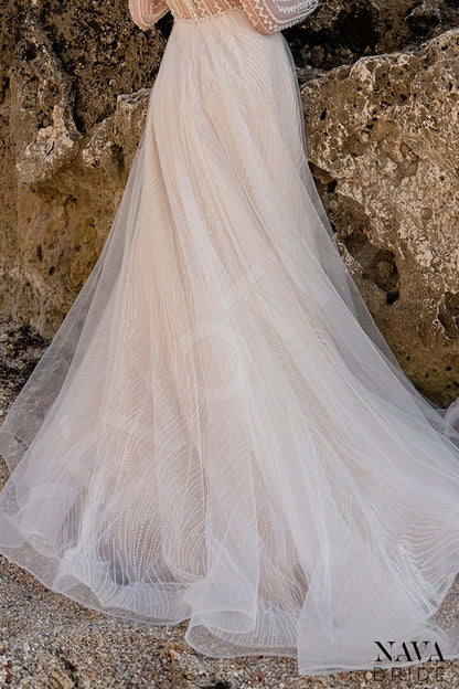 Rosinia Full back A-line Long sleeve Wedding Dress 6