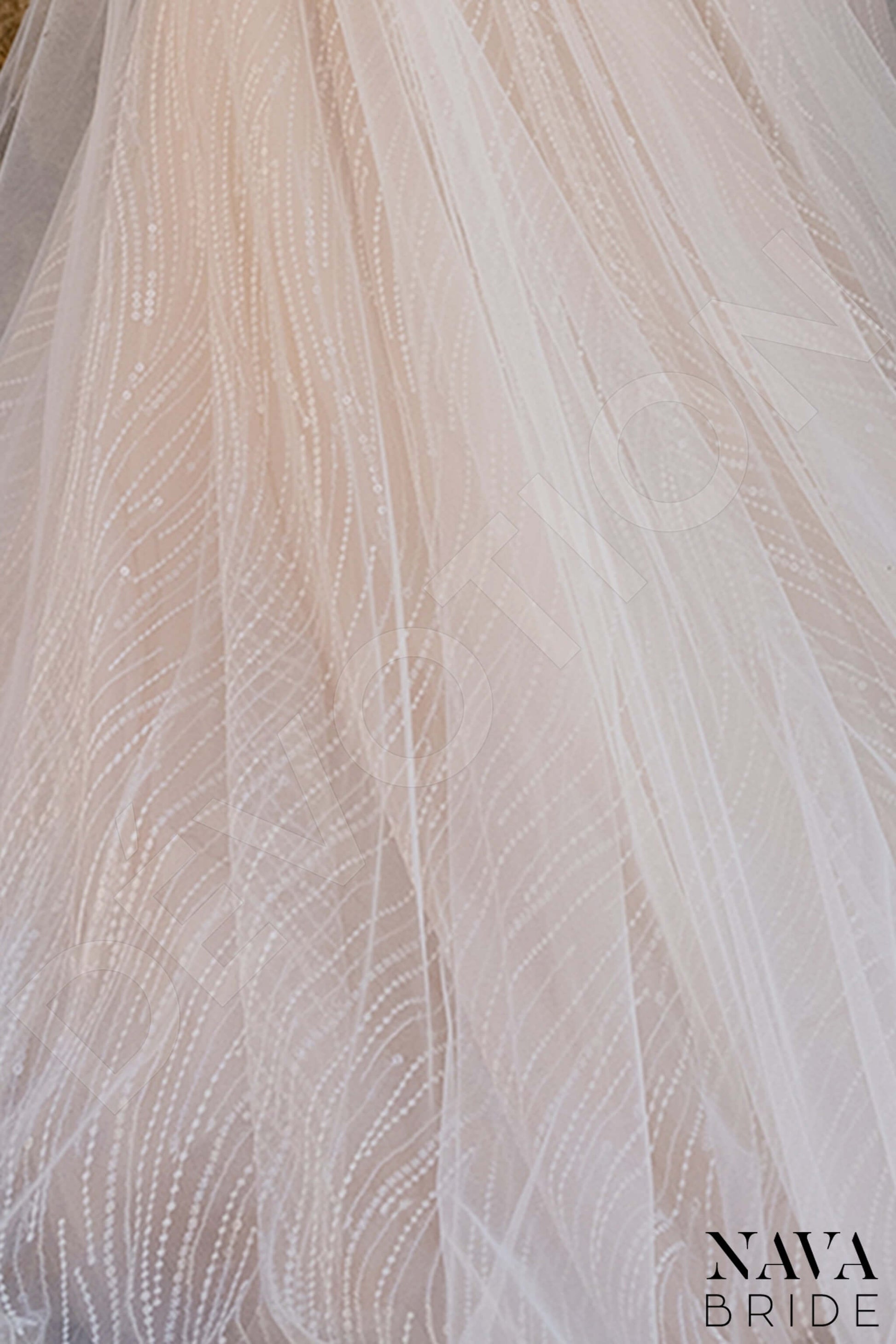 Rosinia A-line Jewel Nude Wedding dress