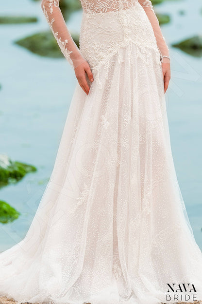 Sabirina Open back A-line Long sleeve Wedding Dress 6