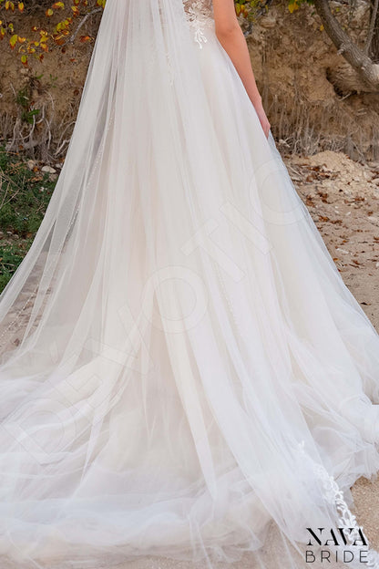 Solange Full back A-line Short/ Cap sleeve Wedding Dress 7