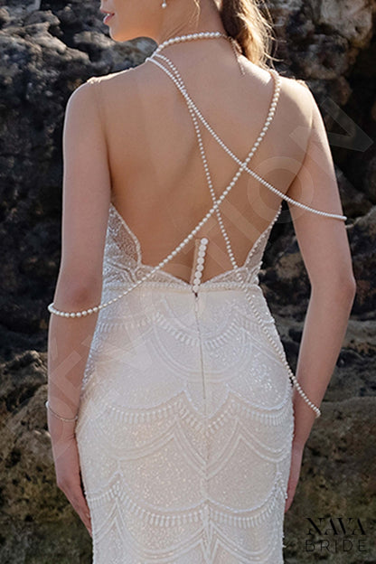 Veronia Open back Trumpet/Mermaid Sleeveless Wedding Dress 3