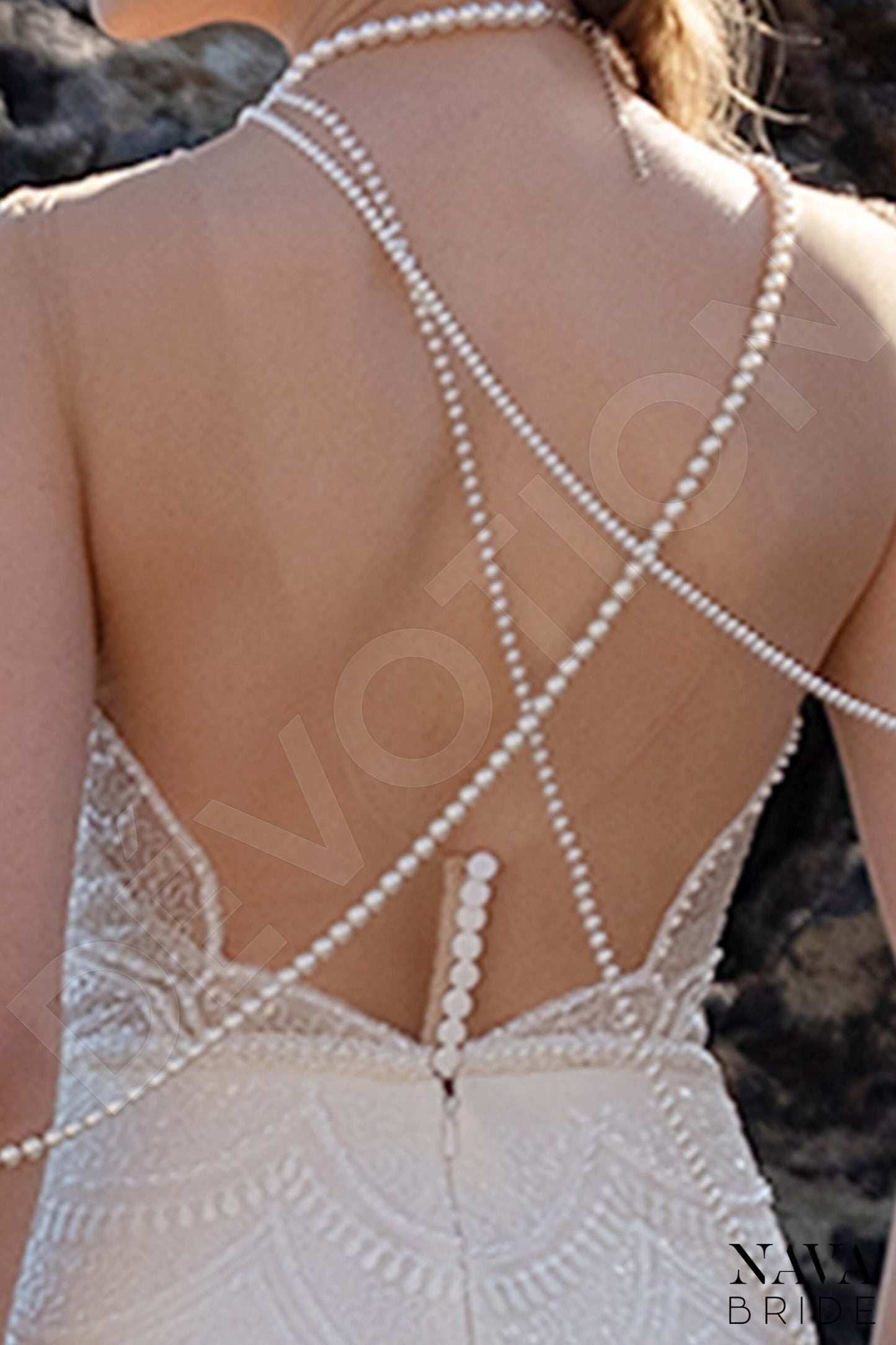 Veronia Open back Trumpet/Mermaid Sleeveless Wedding Dress 4