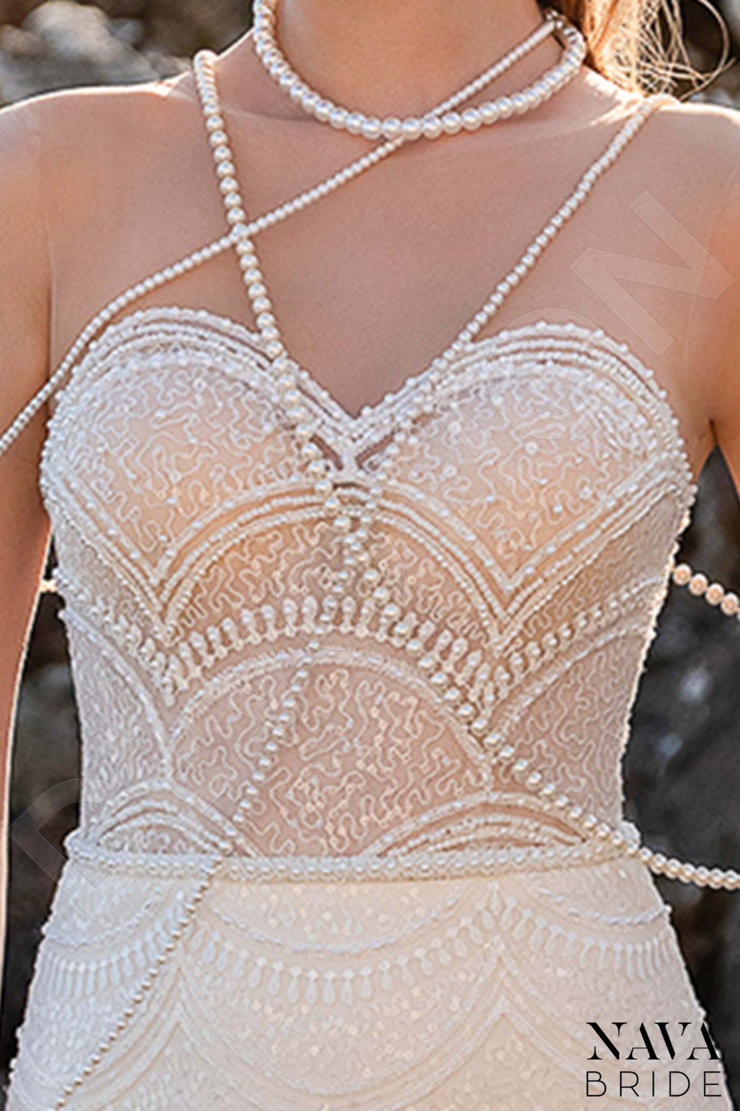 Veronia Open back Trumpet/Mermaid Sleeveless Wedding Dress 5