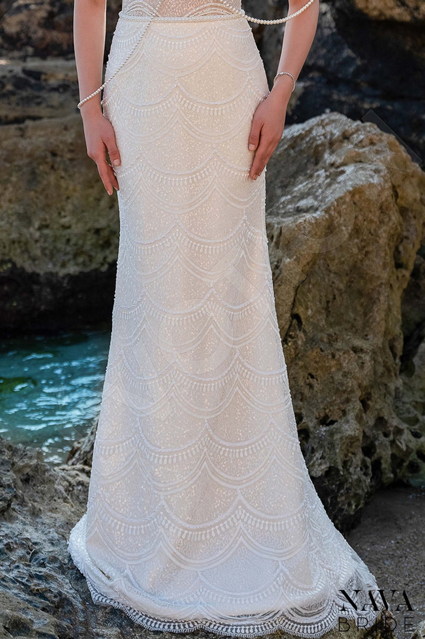 Veronia Open back Trumpet/Mermaid Sleeveless Wedding Dress 6