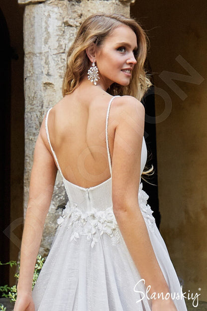 Asgerda Open back A-line Straps Wedding Dress 3