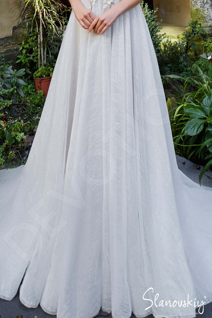 Asgerda Open back A-line Straps Wedding Dress 4
