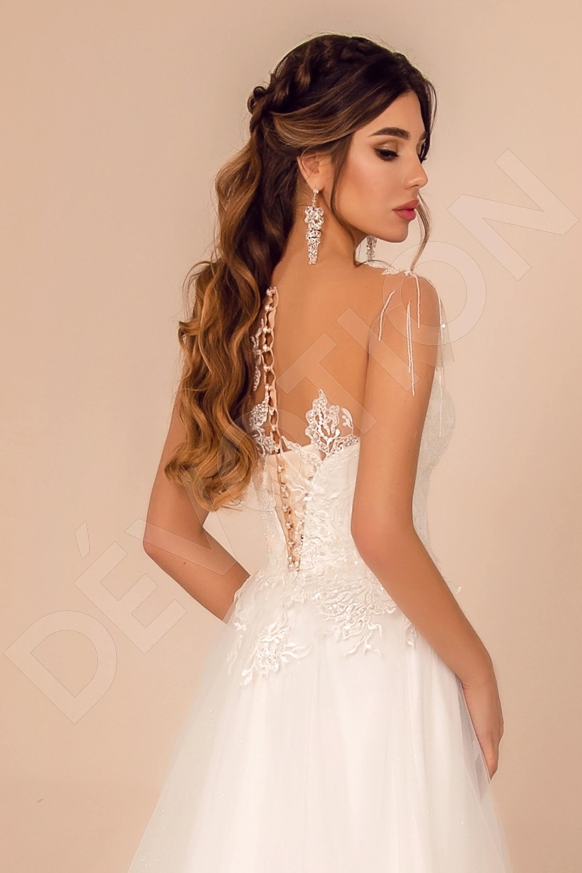 Bearise A-line V-neck White Wedding dress