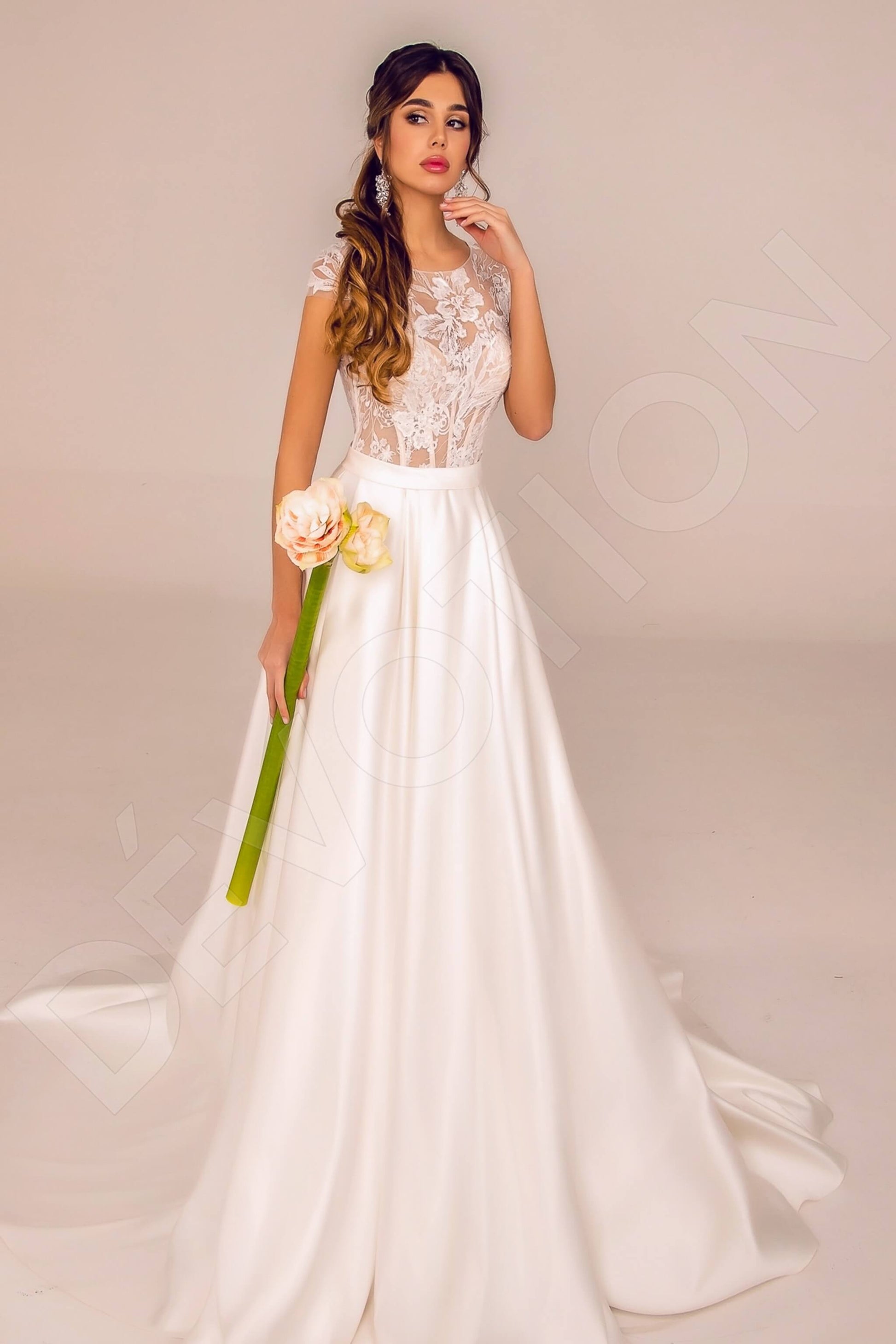 Carsyn A-line Jewel Ivory Wedding dress