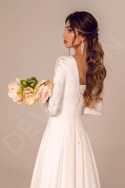 Danicia Open back A-line Long sleeve Wedding Dress 3