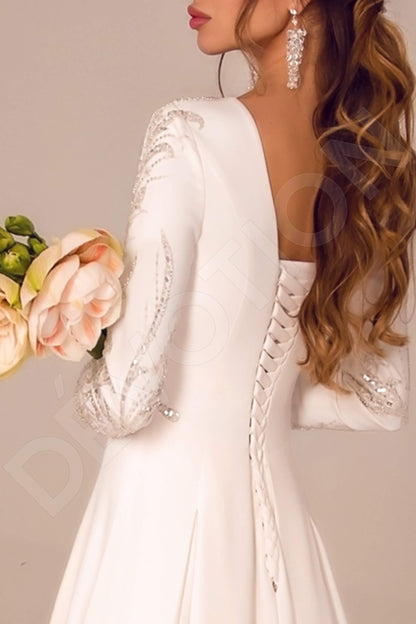Danicia Open back A-line Long sleeve Wedding Dress 4