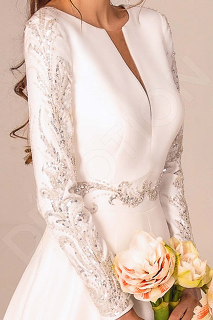 Danicia Open back A-line Long sleeve Wedding Dress 5