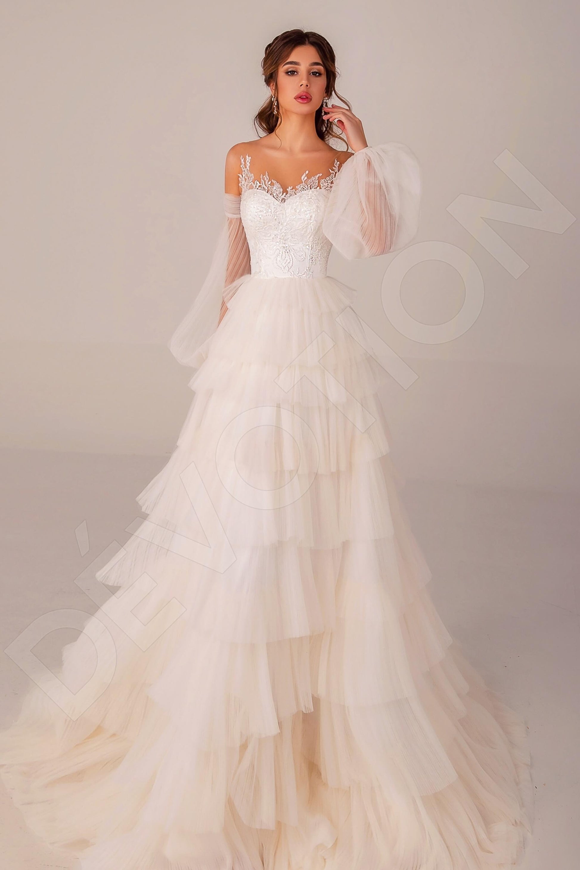 Kayle A-line Illusion Ivory Wedding dress