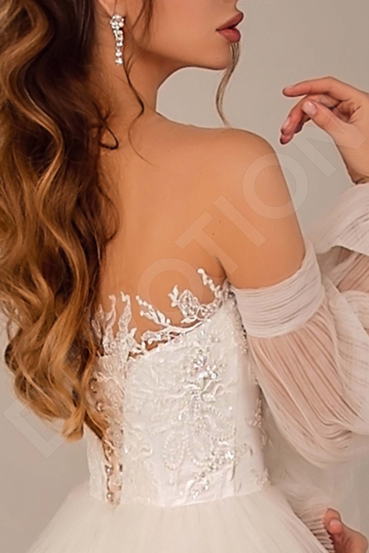 Kayla Illusion back A-line Long sleeve Wedding Dress 5