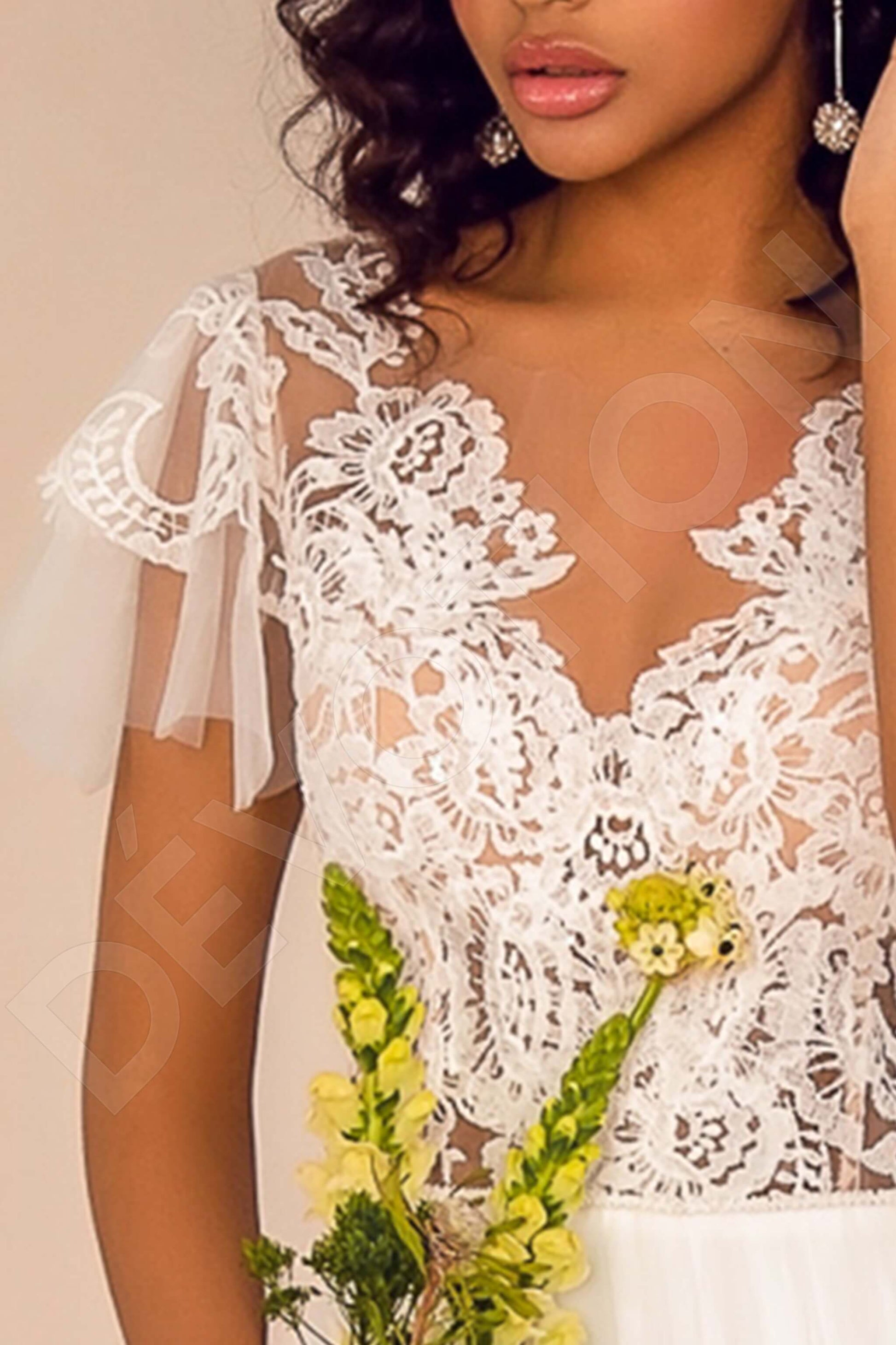 Kyndall A-line Illusion Ivory Wedding dress