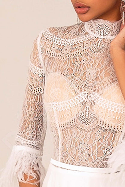 Mariyah Full back A-line 3/4 sleeve Wedding Dress 3