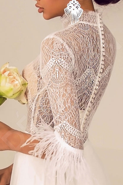 Mariyah Full back A-line 3/4 sleeve Wedding Dress 5