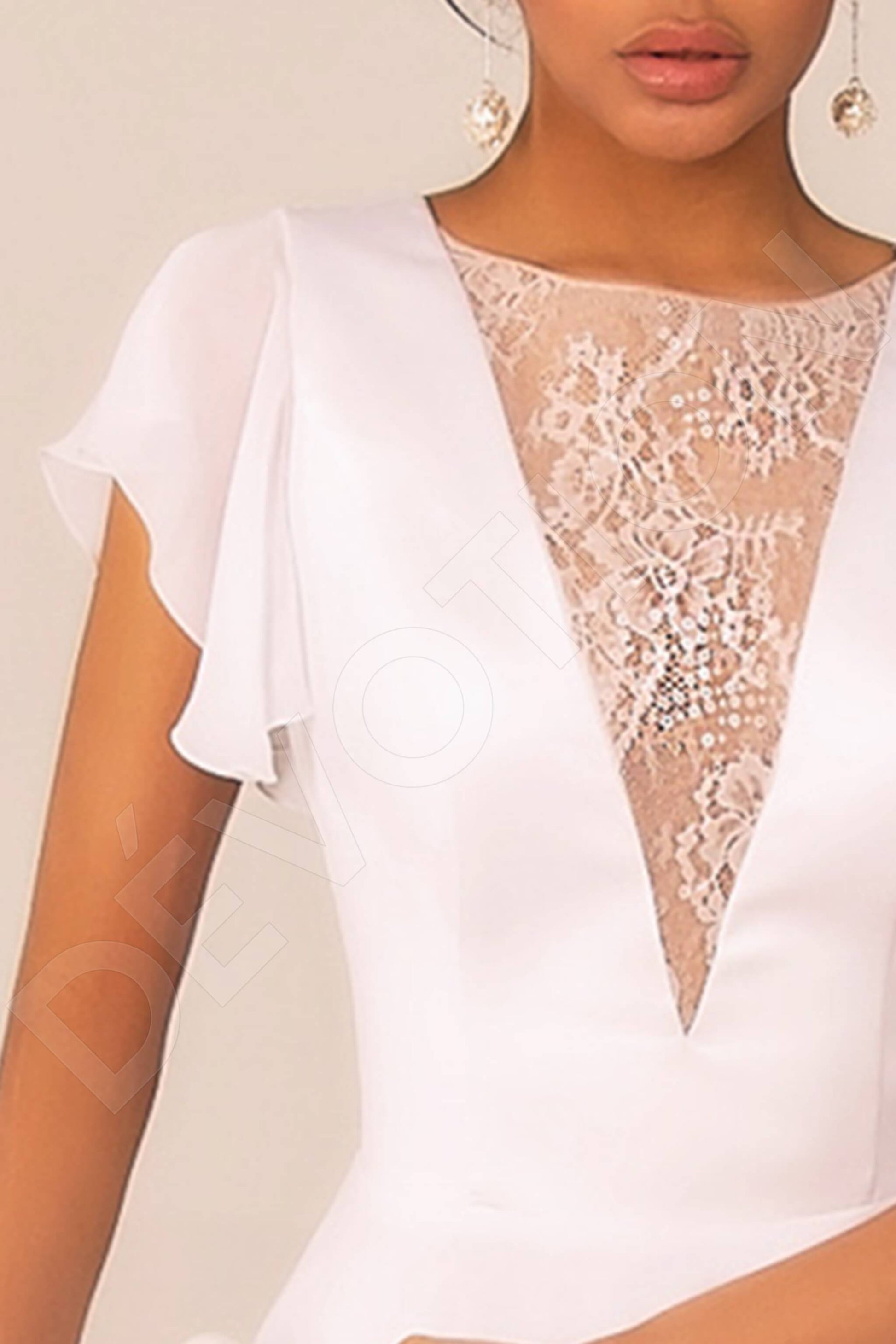 Monserrat A-line Jewel White Wedding dress