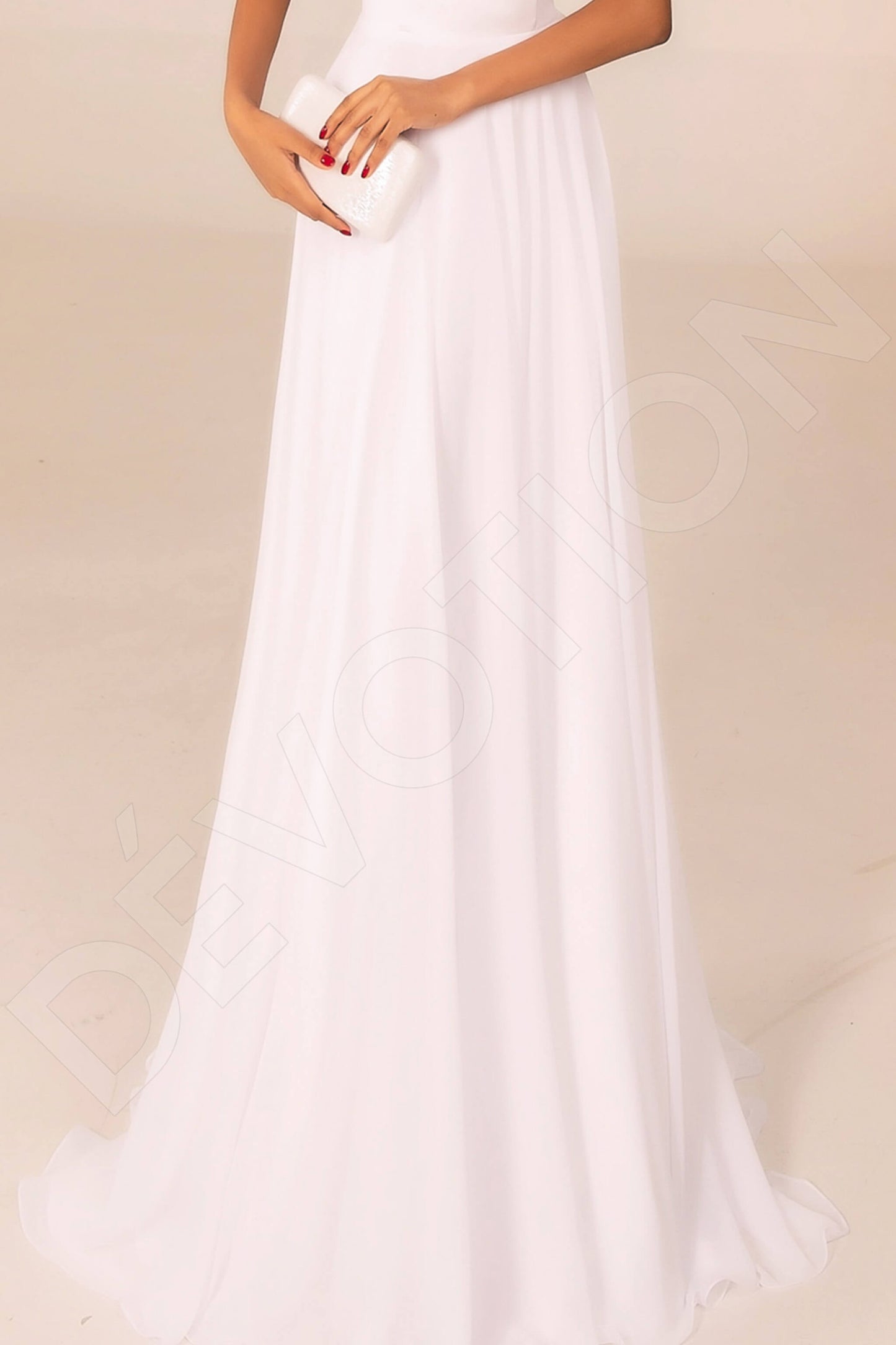 Monserrat Open back A-line Short/ Cap sleeve Wedding Dress 4