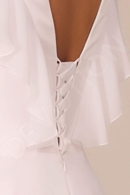 Monserrat Open back A-line Short/ Cap sleeve Wedding Dress 7