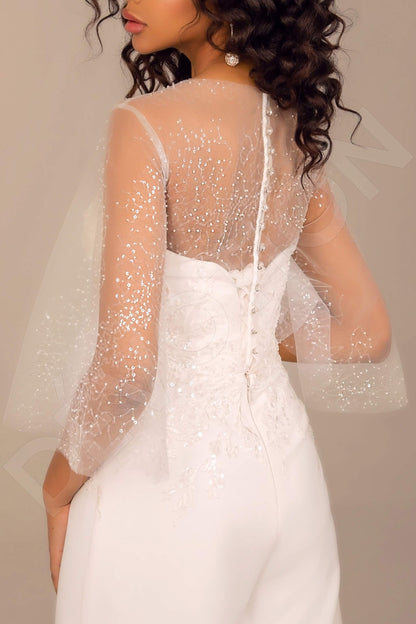 Nailah Full back Pants 3/4 sleeve Wedding Dress 5