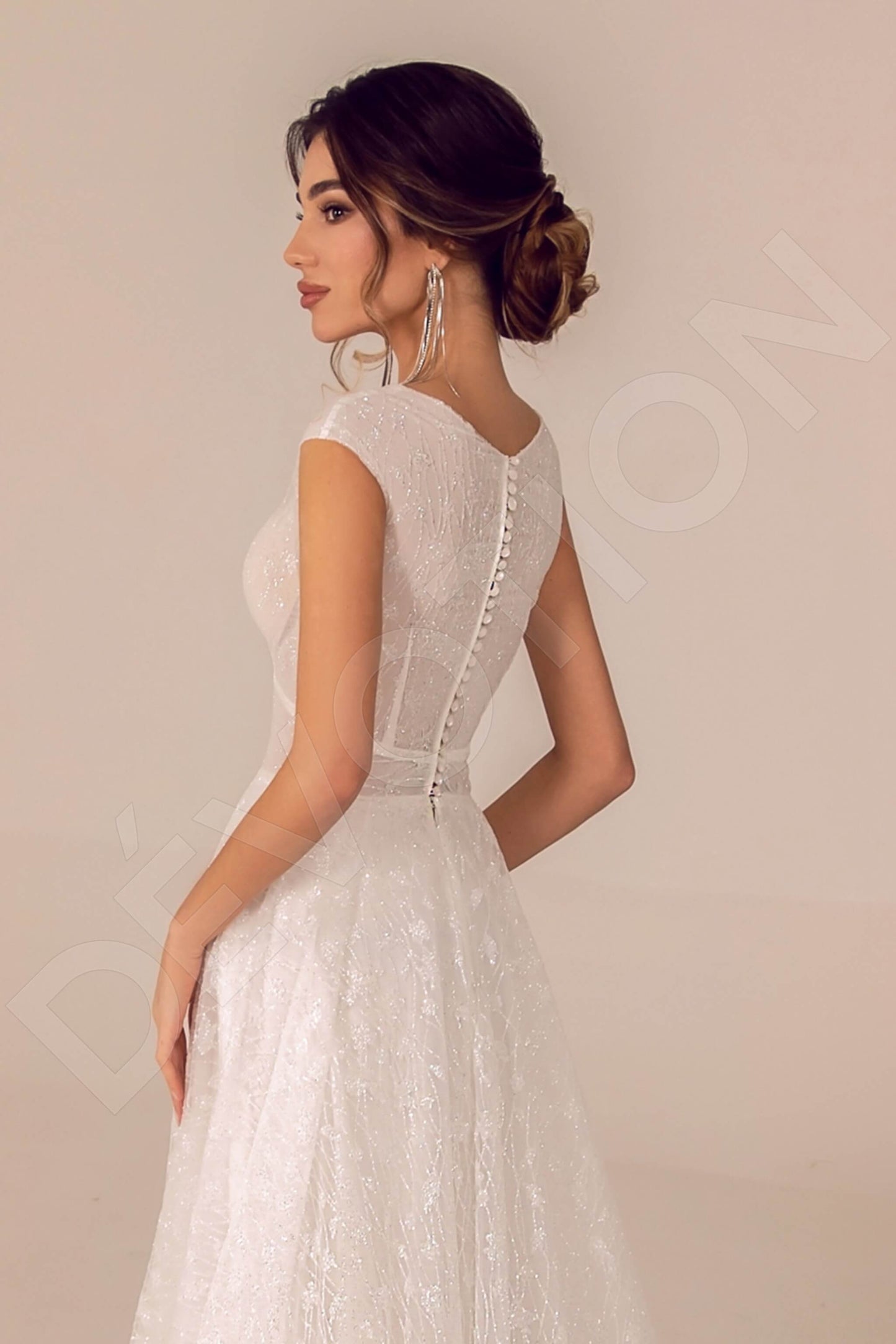 Rosalina Full back A-line Short/ Cap sleeve Wedding Dress 4