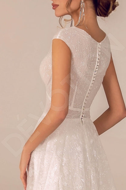 Rosalina Full back A-line Short/ Cap sleeve Wedding Dress 5