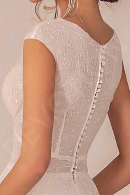 Rosalina Full back A-line Short/ Cap sleeve Wedding Dress 6