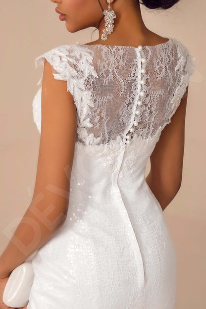 Rylinn Full back Sheath/Column Short/ Cap sleeve Wedding Dress 5