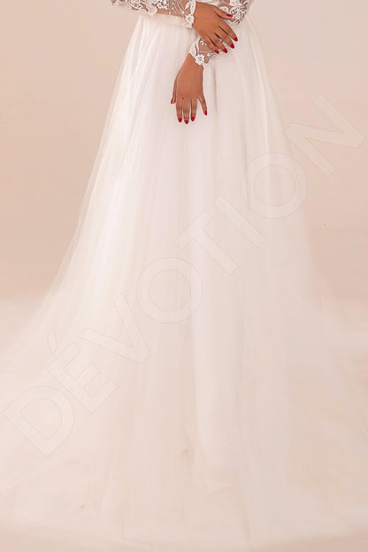 Santonia Full back A-line Long sleeve Wedding Dress 7