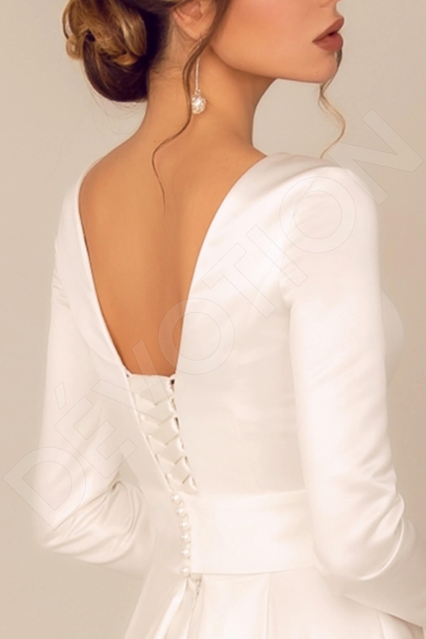 Zoyana Open back A-line Long sleeve Wedding Dress 6