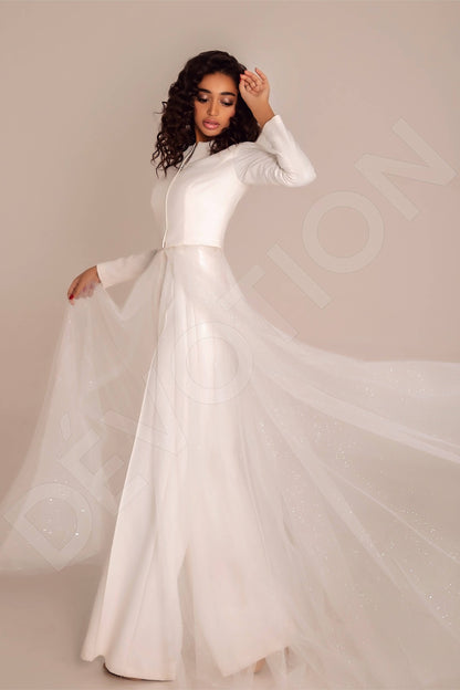Nailah Full back Pants 3/4 sleeve Wedding Dress 7