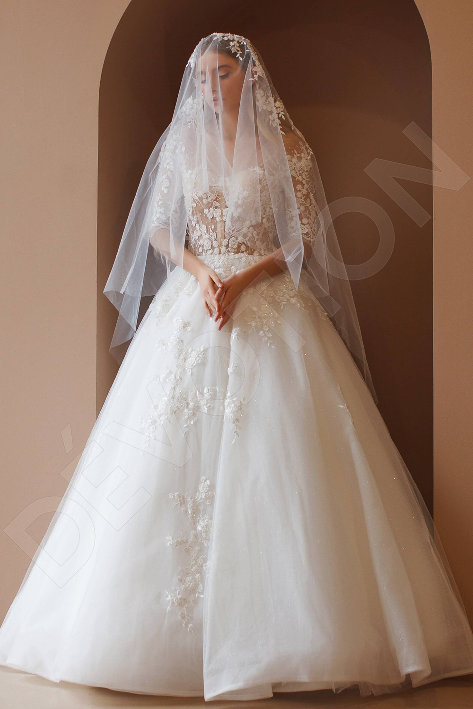 Alpina Princess/Ball Gown V-neck Milk Wedding dress