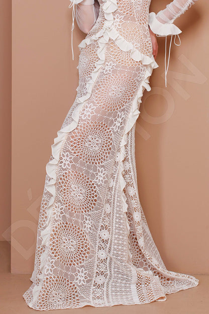 Flanelia Illusion back Sheath/Column Long sleeve Wedding Dress 7