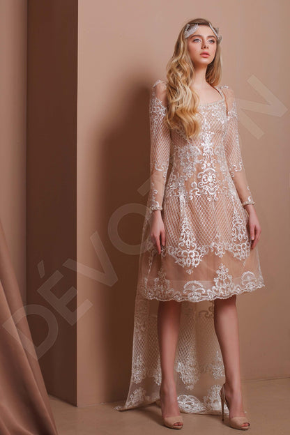 Lavia Full back A-line Long sleeve Wedding Dress Front