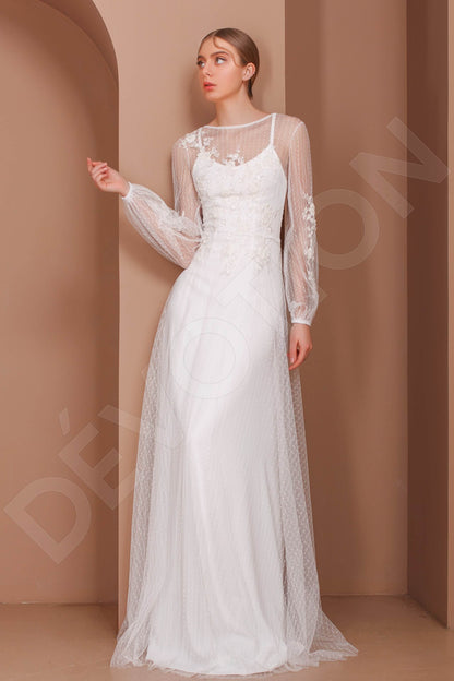 Mariania Full back A-line Long sleeve Wedding Dress Front