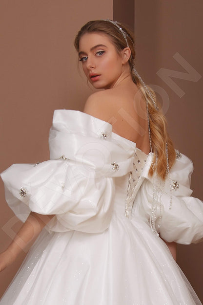 Milina Open back Princess/Ball Gown 3/4 sleeve Wedding Dress 4