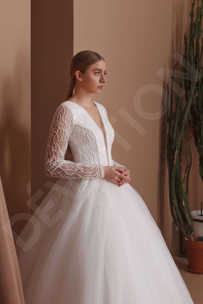 Wendie Open back Princess/Ball Gown Long sleeve Wedding Dress 3