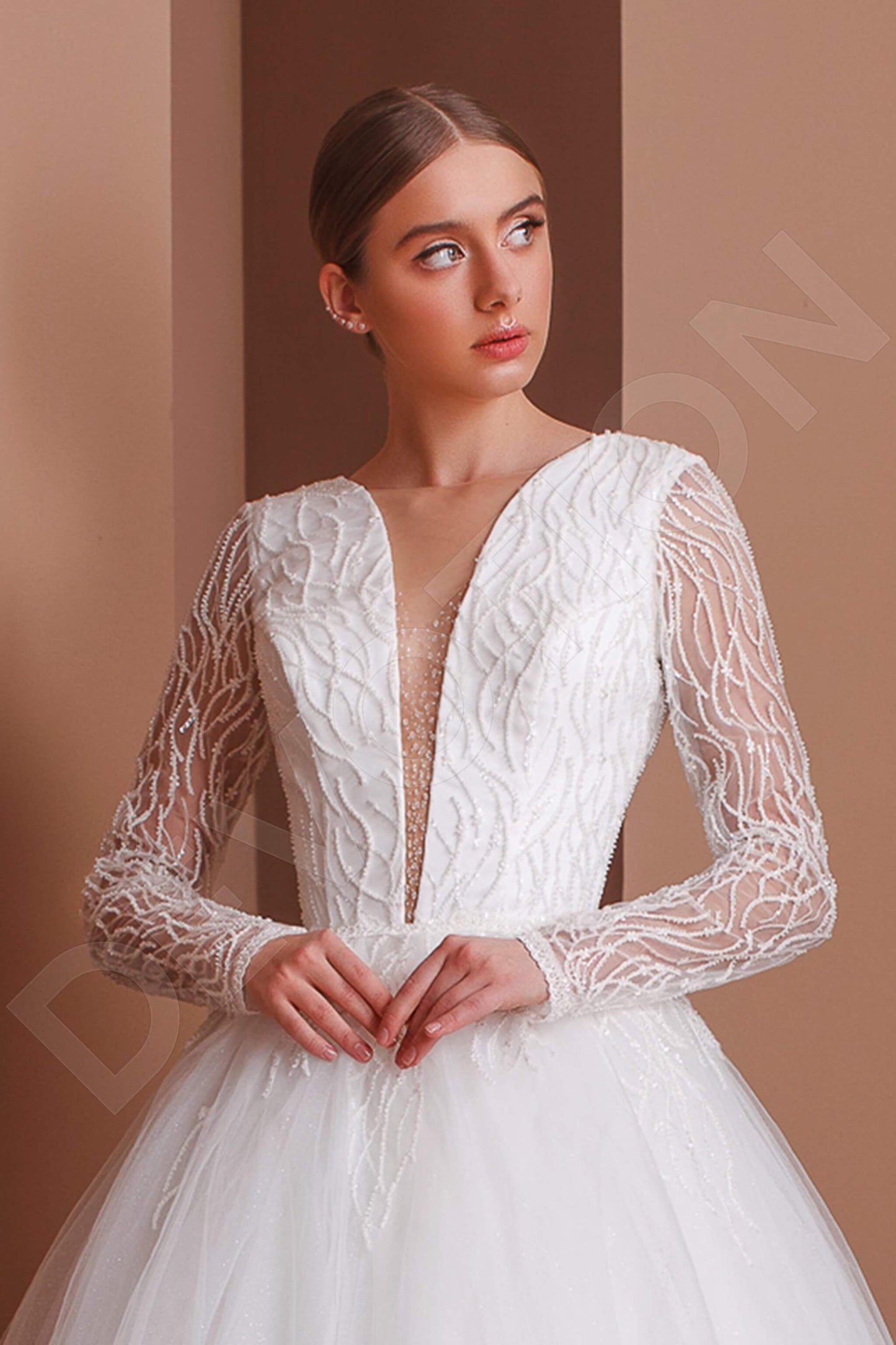 Wendie Open back Princess/Ball Gown Long sleeve Wedding Dress 2