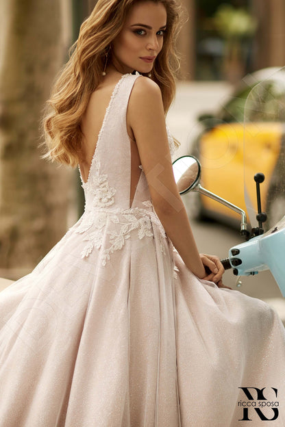Anjana Open back A-line Sleeveless Wedding Dress 3