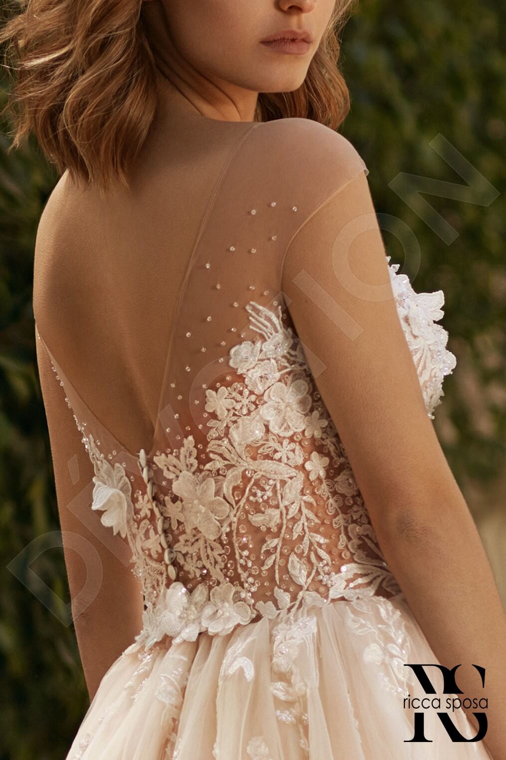 Cali A-line V-neck Ivory Nude Wedding dress