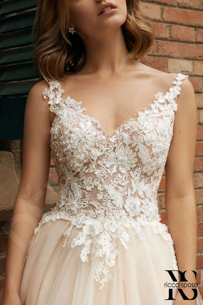 Clarina Open back A-line Sleeveless Wedding Dress 3