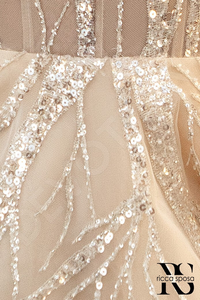 Crystal Open back A-line Sleeveless Wedding Dress 7