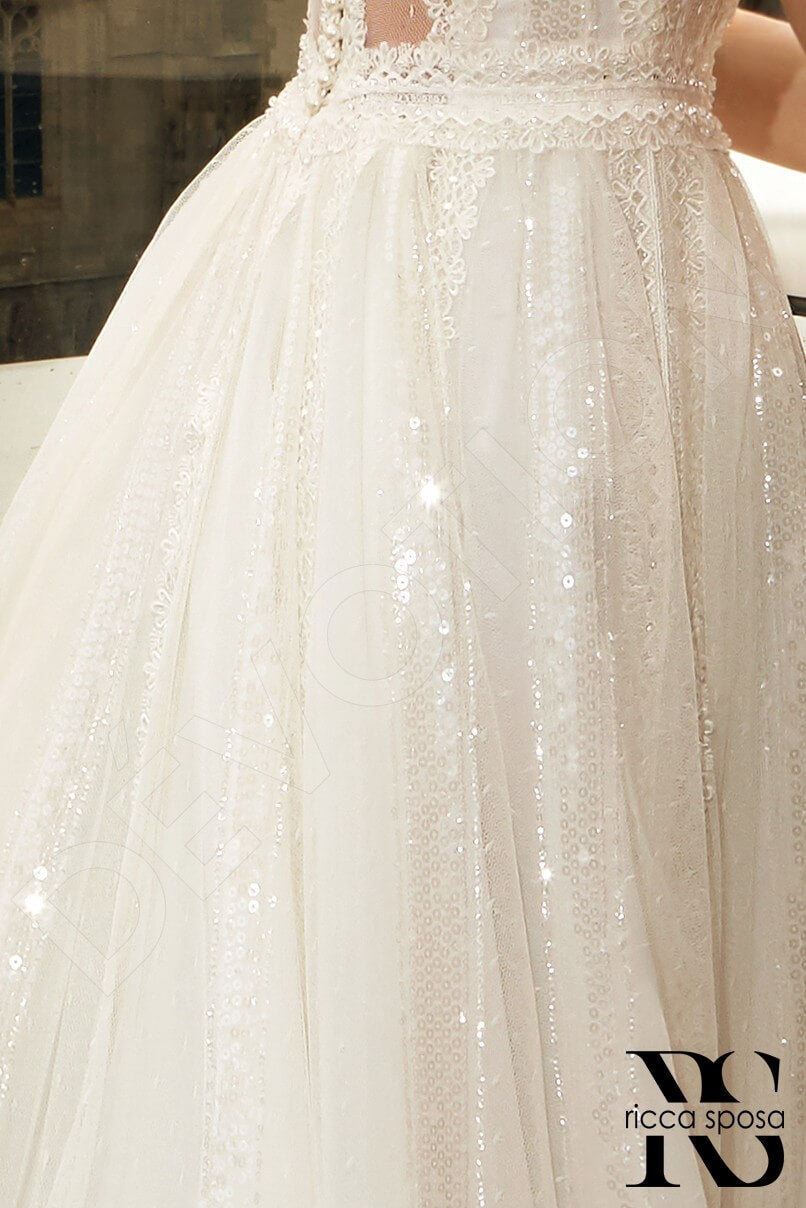 Diya A-line Jewel Ivory Wedding dress