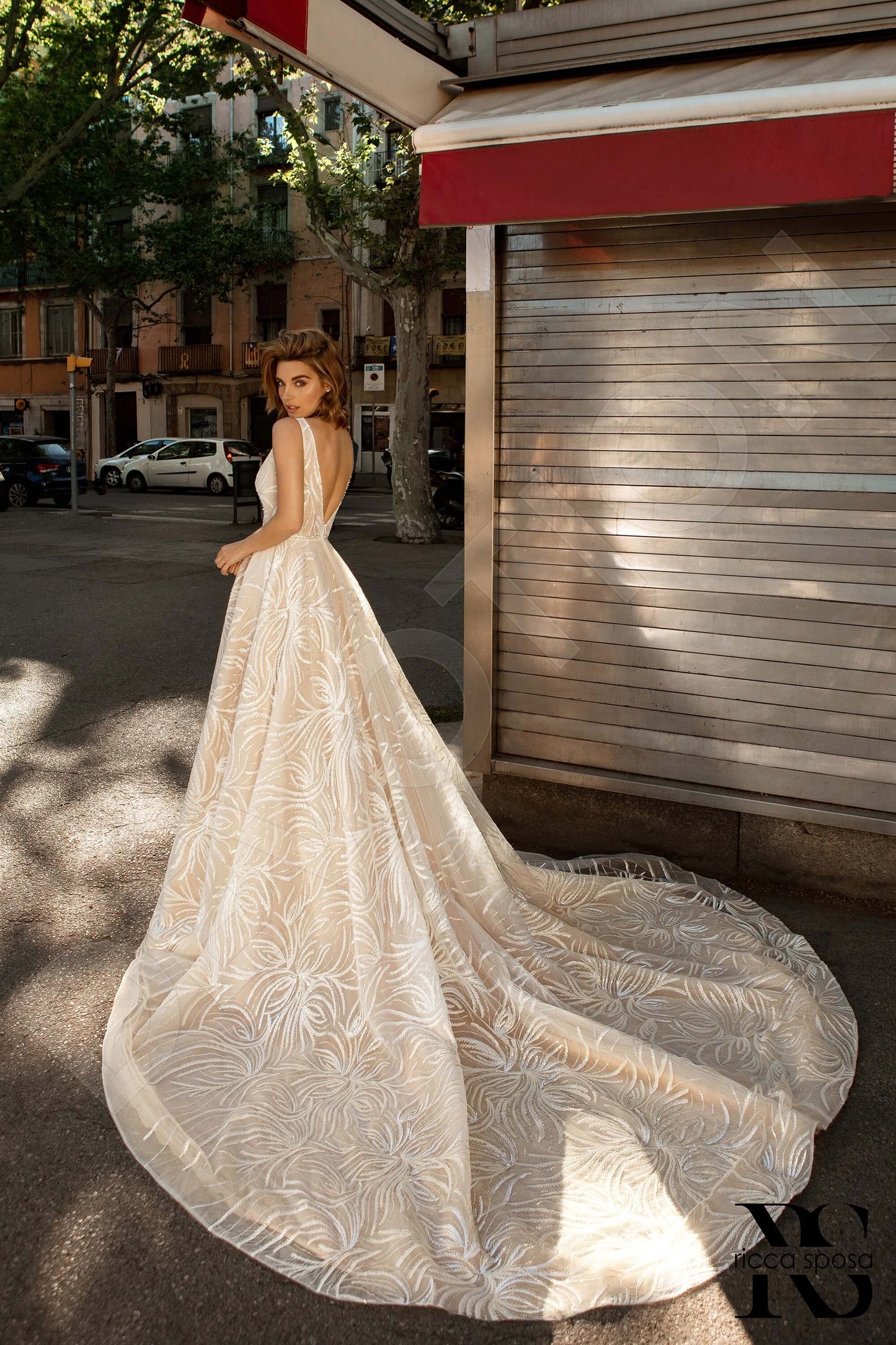Janina Open back A-line Sleeveless Wedding Dress Back