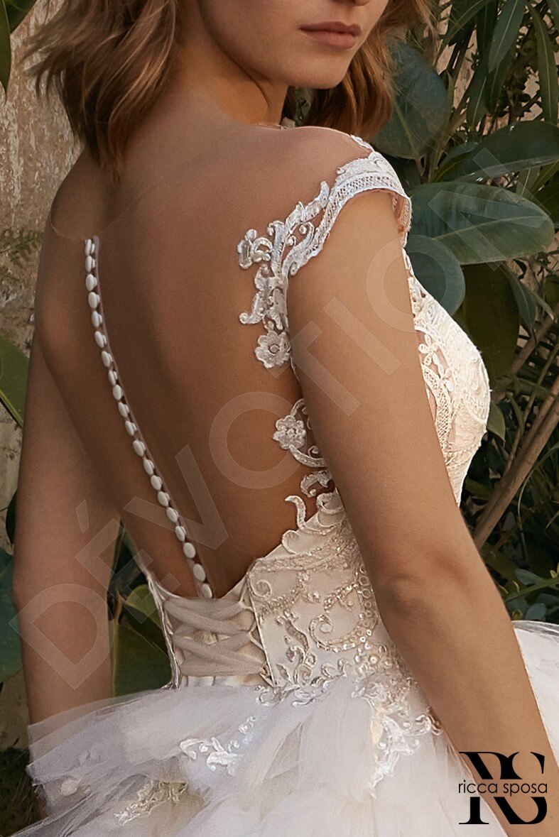 Kara Princess/Ball Gown Illusion Ivory Wedding dress